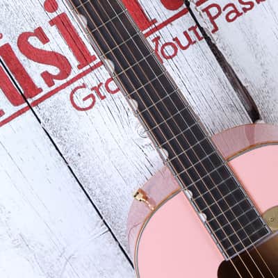Gretsch G5021E Rancher Penguin Parlor Acoustic Electric Guitar Shell Pink image 11
