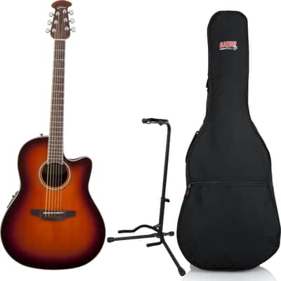 Ovation Celebrity Standard Mid Depth Acoustic-Electric Guitar, Sunburst w/ Gig Bag and Guitar Stand image 1