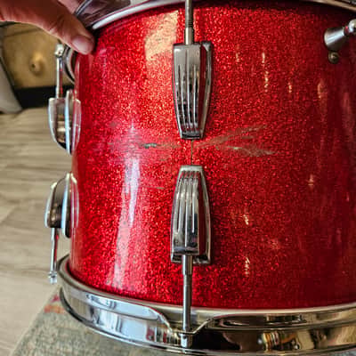 Ludwig Super Classic 22-16-13" 3-ply Drum Kit in Red Sparkle - Keystone Badge 1964 image 21