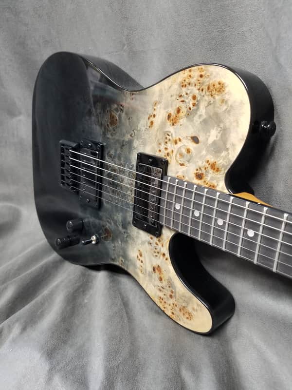 Schecter PT Standard Black Fade Burst Burl image 1