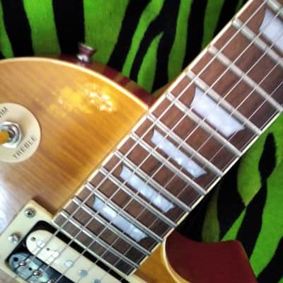 Les Paul-Style DK  Custom Peter Green Relic - Figured Dirty Lemon One-of-a-Kind Guitar that Captures the Greeny Vibe image 5