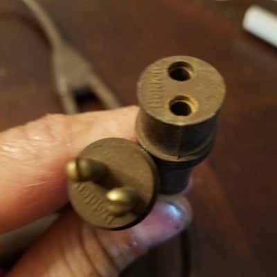 Belden Belden Bell & Howell RARE y-splitter remote switch 3-pin power cord cable projector amplifier 1950s - Brown molded rubber image 7