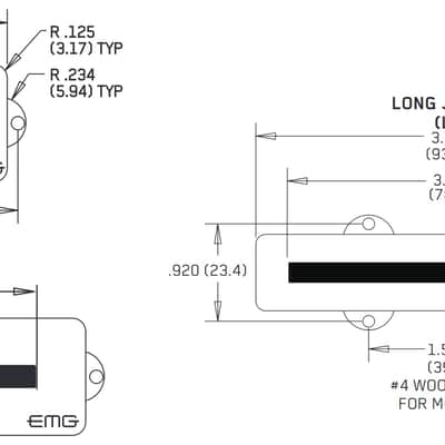 EMG P5J Black 5 String PJ Active Bass Precision P & J Jazz Pickup Set Pots & Solderless Wiring image 2
