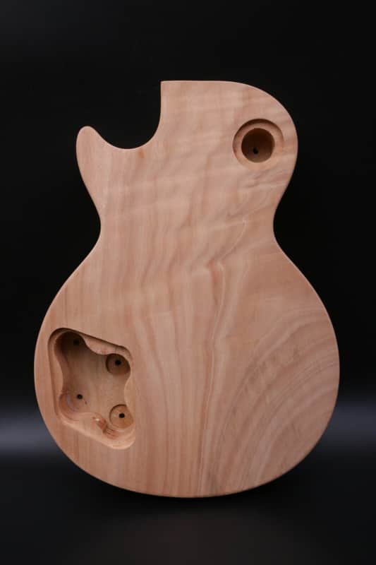 Flame Mahogany Guitar Body Set in Flame Maple Veneer One Piece Wood Made image 1