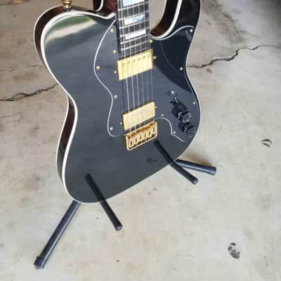 JW Van Telecaster Deluxe Custom Hybrid 2017 Gloss Black w/ Gold Hardware image 2