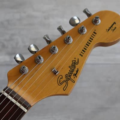 1985 Squier Japan ST314-60 Contemporary Series Medium Scale Stratocaster (Candy Apple Red) image 2
