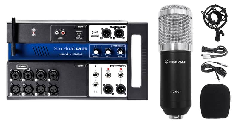 Soundcraft Ui12 12 Input Digital Mixer w/Wifi+App Control+Recording+Microphone image 1