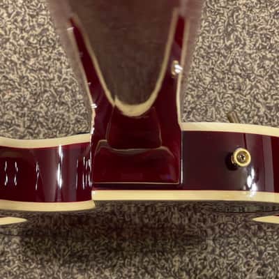 2000 Edwards/ESP E-LP-117 CTM MIJ MADE IN JAPAN Les Paul Custom/Supreme Type Burl Maple Top Abalone Binding See Thru Red image 9