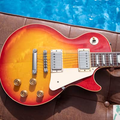 1999 Epiphone by Gibson LPS-80 '58 Reissue Style Les Paul Standard -w Open Book Headstock - Heritage Cherry Sunburst - Made in Japan! Pro Set Up w Perfect Frets/Action/Intonation image 14