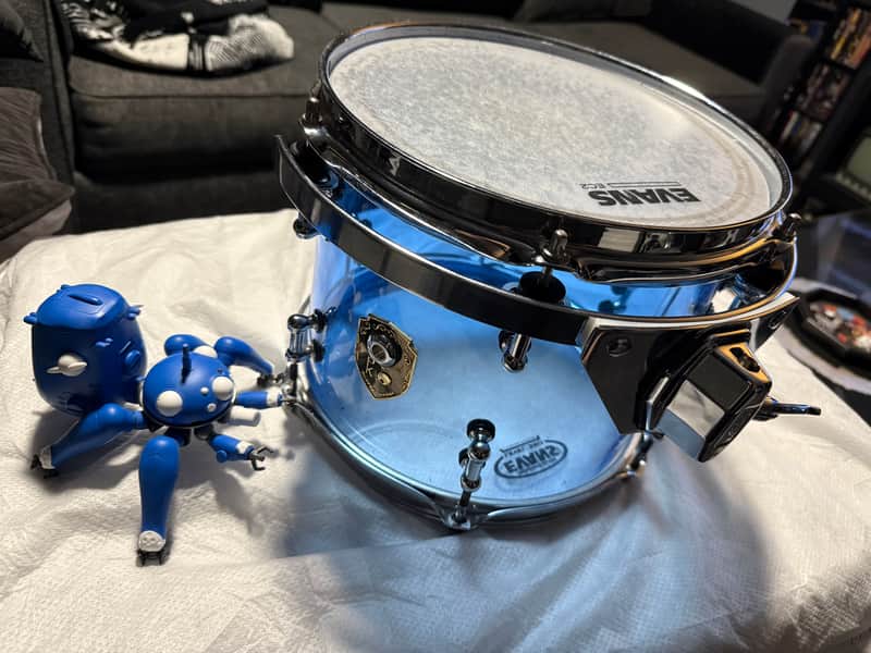 Percussion Kus-toms 8x10 Tom 2015 - Acrylic VistaLite Blue image 1