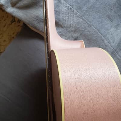 IBANEZ AV8CE-AFP | Full "Thermo Aged" Mahogany top sides & back | Antique Flamingo Pink | Serial No. 1X-01 CD191116747 image 8