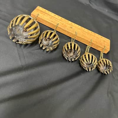 Dobani ELPB 5-Piece Elephant Bells on Rack, Solid Brass, Graduated from 1.5"-3" image 15
