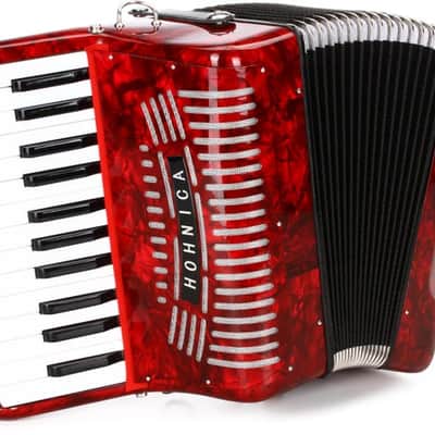 Hohner Hohnica 1303 12 Bass Piano Accordion - Pearl Red image 2