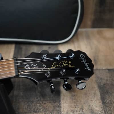 Epiphone by Gibson Les Paul LP Baritone 2004 Iron Cross Silver and Black Limited Edition 28" Scale image 4