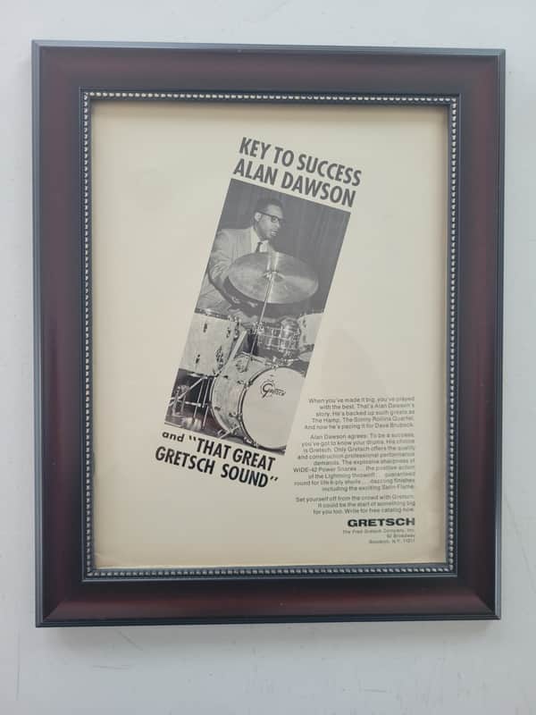 1968 Gretsch Drums Promotional Ad Framed Alan Dawson Original image 1