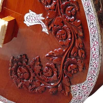 Sitar Gulab Patta Indian Brown Sitar 7 Main String 13 Vibration With Bag Musical Instruments Gift For Professional Player and Beginners image 6