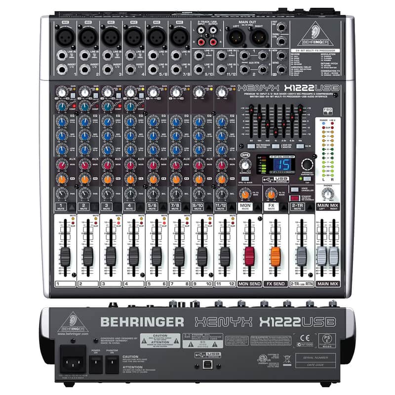 Behringer Xenyx X1222USB 16-Input Mixer with USB and Effects | Reverb