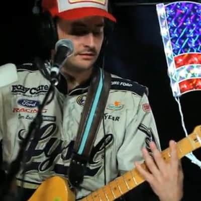 Couch Brown with Aqua Vinyl Racer X Guitar Strap image 6