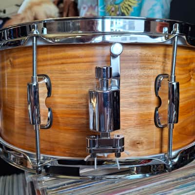 15x6.5 Canary wood Exotic steam bent semi-solid snare drum by Erie drums and shells image 2