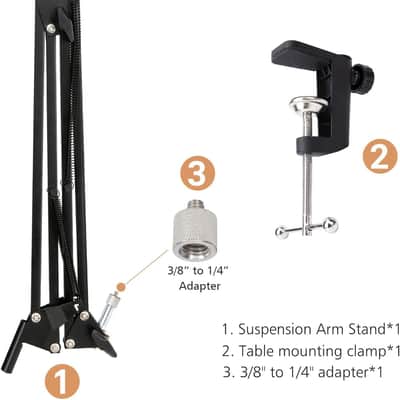 Boom Arm Microphone Stand, Professional Mic Boom Arm Mic Stand image 3