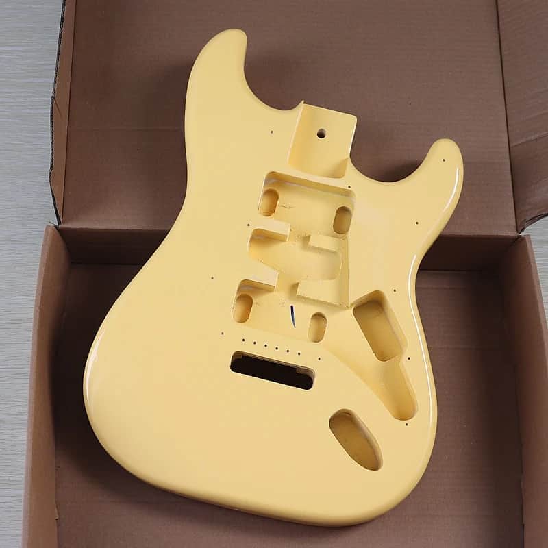 Milky Yellow FInish Guitar Strat Style Body image 1