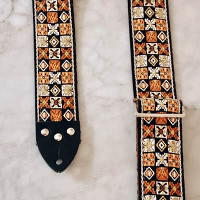 Vintage 70s Gold 'Woodstock' Guitar Strap Replica image 3