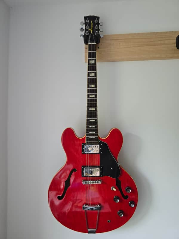Luxor ES-335 Style Hollowbody – MIJ Lawsuit Era – Cherry Red – Professional Setup - Very Good