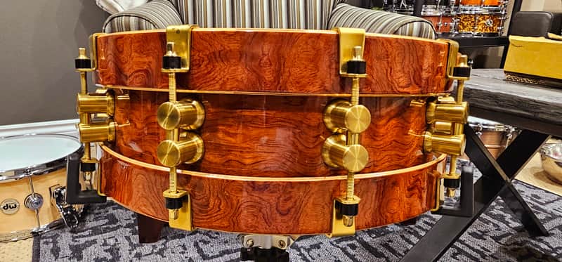 Bearing Edge 14x5.25 Dark Wood Snare Drum RARE 2009 - Lacquer image 1