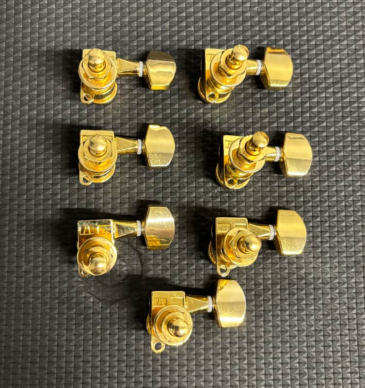 Hipshot Grip-Lock Enclosed 7 in line Left Hand/Reverse non-staggered post Gold locking tuner Bild 1