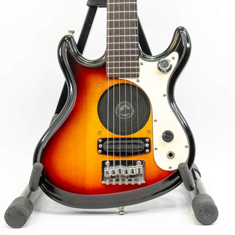 Mini Mosrite of Century Guitar with Built-In Amplifier – Sunburst w/ Gigbag image 1