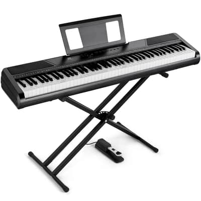 88-Key Full Size Semi-Weighted Digital Piano – Electronic Keyboard with Stand, Pedal, Bag & Bluetooth Connectivity image 1