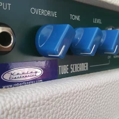 Keeley Modified Ibanez Tube Screamer TSA15H 15w/5w Amp Head White/Green/Blue image 2