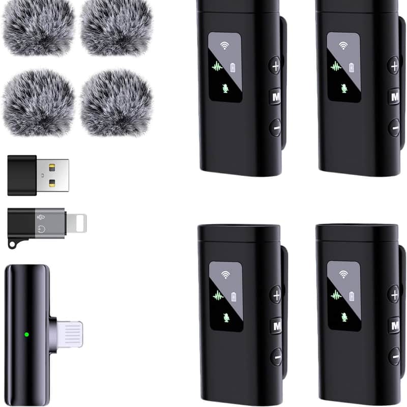 Unbranded Pro 4 Wireless Lavalier Microphone for iPhone Androi...
