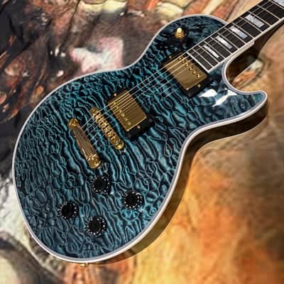 QUILT 👵! 2025 Gibson Custom Shop Les Paul Custom 7A Quilt Top M2M Made To Measure Northen Lights Ebony Fretboard Special Order Figured F Q 5A 7A 1960 V2 Neck Nordic Blue Blueberry Cobalt Trans Aqua Custombucker Pickups Gold Hardware Full Gloss image 1