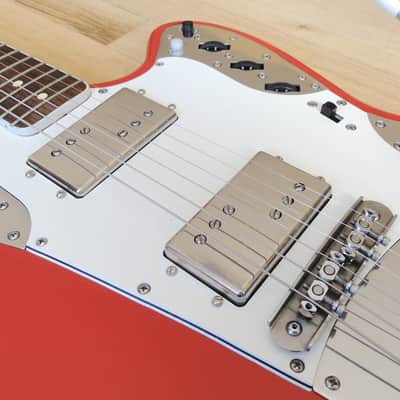 Bilt Relevator USA Made Custom Offset Electric Guitar Fiesta Red Mastery & ohsc image 7