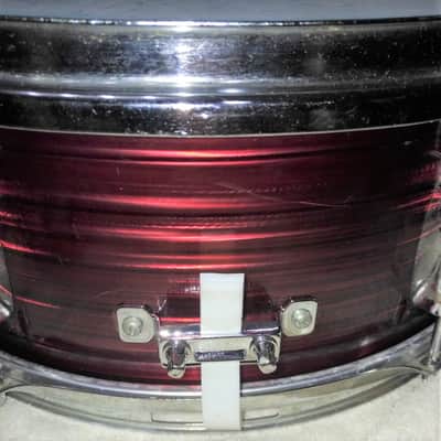 Toledo 6 lug snare 14" x 5 1/2 " 1960's Burnished Red Strata? image 7