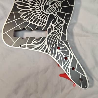 Custom Fender Jazz Bass Stainless Steel Pickguard Angel of Darkness FJB41P04 image 1