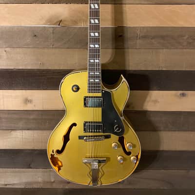 Gibson Epiphone ES 175 Premium Relic Hollow Body Jazz Box Gibson Gold Top Gold Nitro Repaint image 1