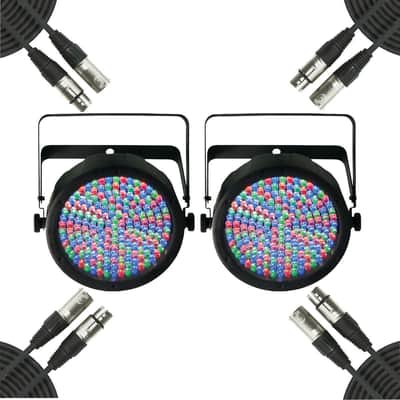 Chauvet SlimPAR DMX-512 64 RGB LED Slim Par Can Light Pair with DMX Cables image 1