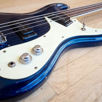1966 Mosrite Ventures Model Bass Vintage Mark I Ink Blue 100% Original w/ohsc image 7