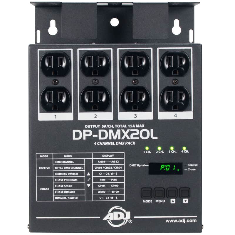 4-Channel DMX Dimmer/Switch Pack with 16 Built-In Chases imagen 1