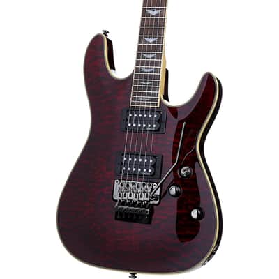 Schecter Omen Extreme-FR Electric Guitar, Black Cherry Bundle with Ultimate Support Pro Guitar Stand, Guitar Strap and Classic Guitar Pick (10-Pack) image 5