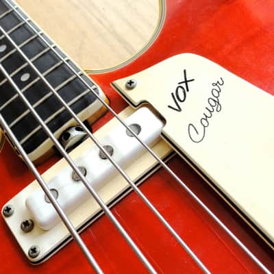 1960s Vox Cougar V214 Vintage Electric Bass Guitar Eko Italy Cherry Minty w/ohsc image 6