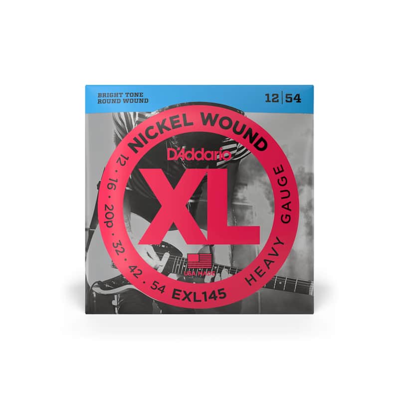 D'Addario XL Nickel Wound Strings, 12-54 Heavy, Plain 3rd, EXL145 image 1