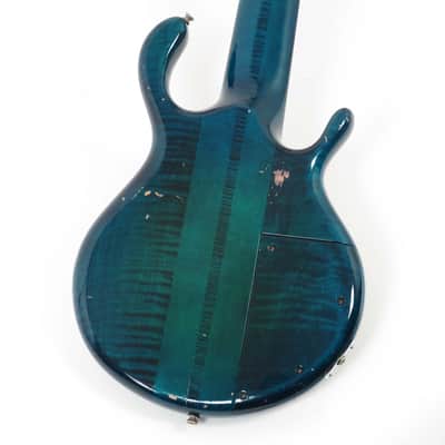 1994 Pedulla  MVP 6 Left Handed- Blue Green Burst - Rare Lefty 6 String Bass - Players Condition -Flamed Maple image 8