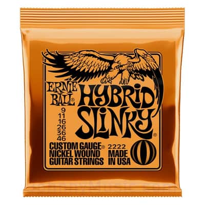 Hybrid Slinky Nickel Wound Electric Guitar Strings 9-46 Gauge Set - world standard special-tempered+tinned steel & ni-plated wrap on steel hex core image 1