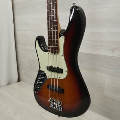 Used Fender American Jazz Deluxe Left Handed Bass Guitar Sunburst image 10