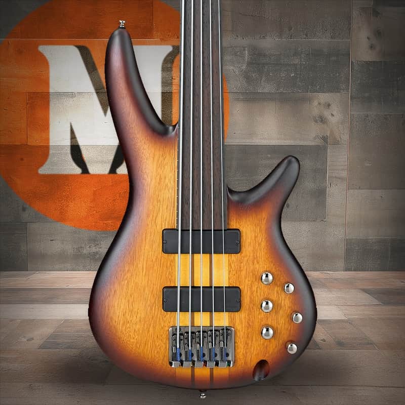 Ibanez SR Bass Workshop 5 String Electric Bass - Fretless - Brown Burst Flat (SRF705BBF) image 1
