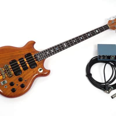 1977 Alembic Series I SSB Short Scale Bass - Figured Koa - Power Supply Included Stanley Clarke image 2