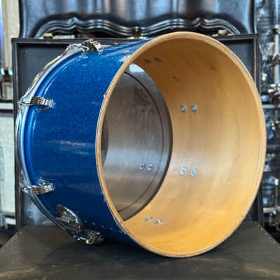 VINTAGE 1970's Ludwig 10x14" Blue & Olive Badge Concert Tom in Blue Sparkle image 4